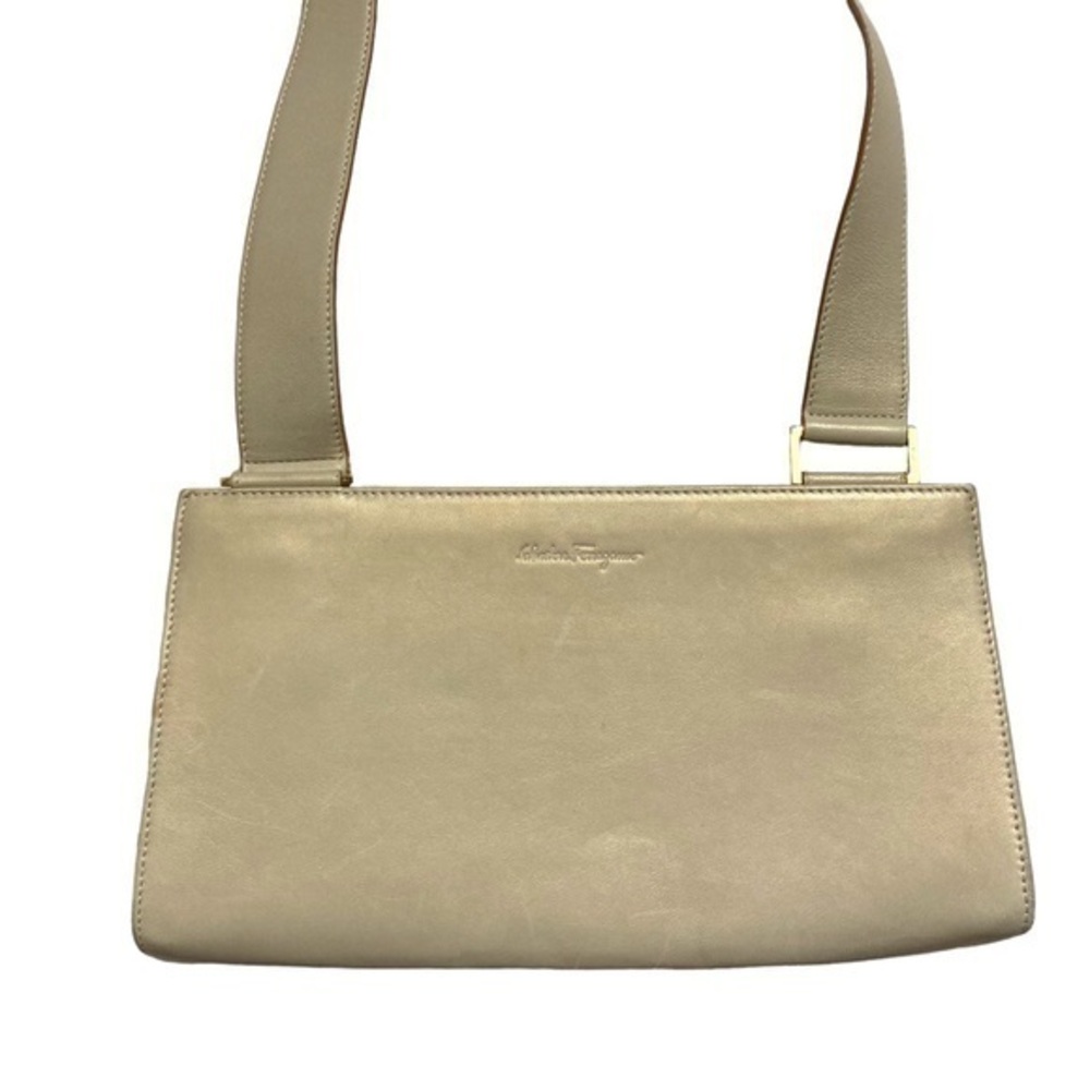 Salvatore ferragamo cream shimmer mini bag